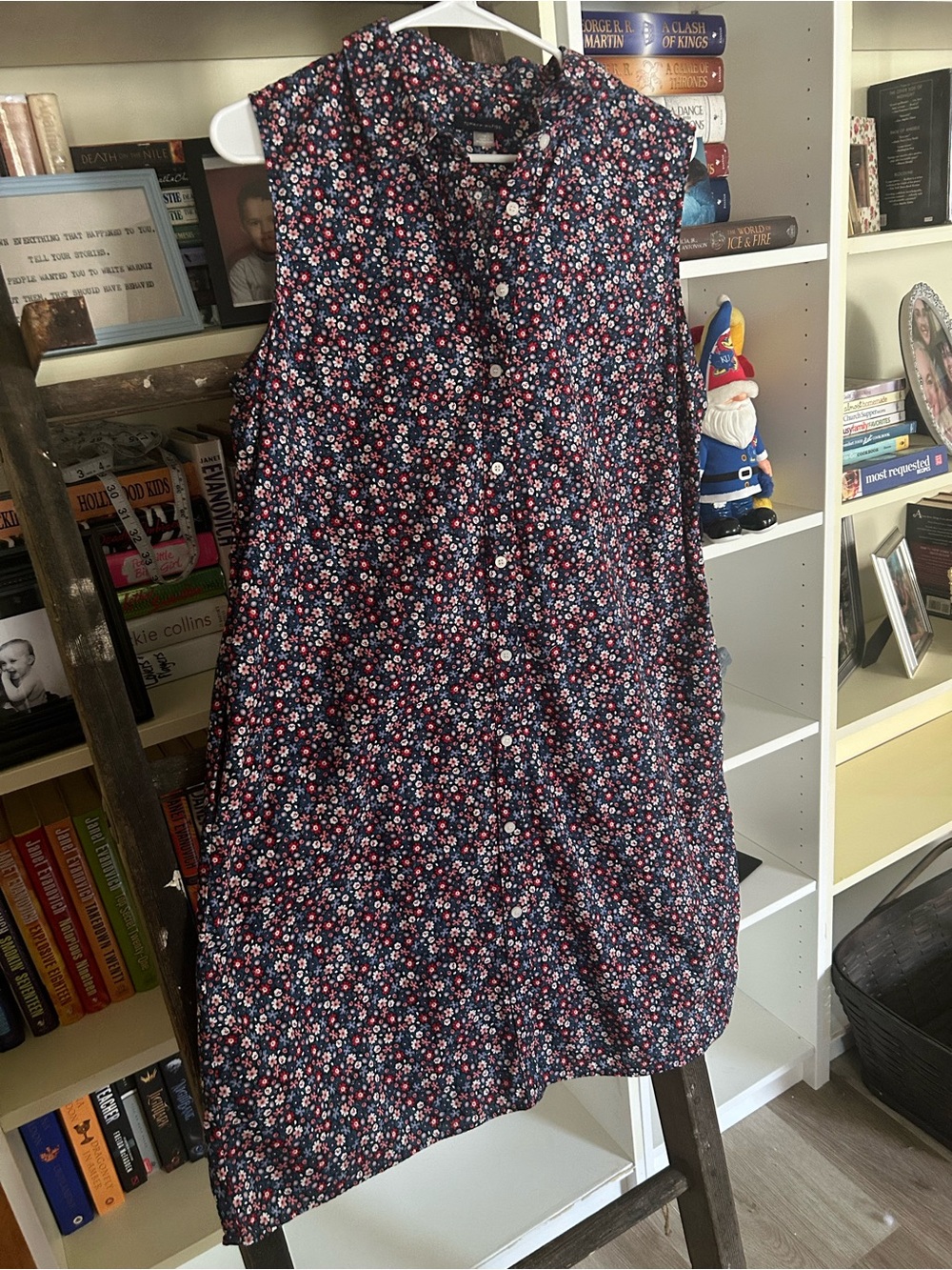 Tommy Hilfiger Navy Floral Sleeveless Shirt Dress